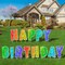 Happy Birthday Yard Sign with Metal Stakes - 16” Outdoor Lawn Decorations, Weather-Resistant Letters, birthday party supplies gift for Kids & Adults (Glitter)
